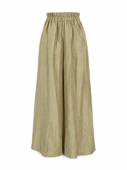 Vintage Sergio Pellari Silk & Linen Palazzo Pant