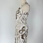 Vintage Boston Proper White Linen Blend Sequin Dress