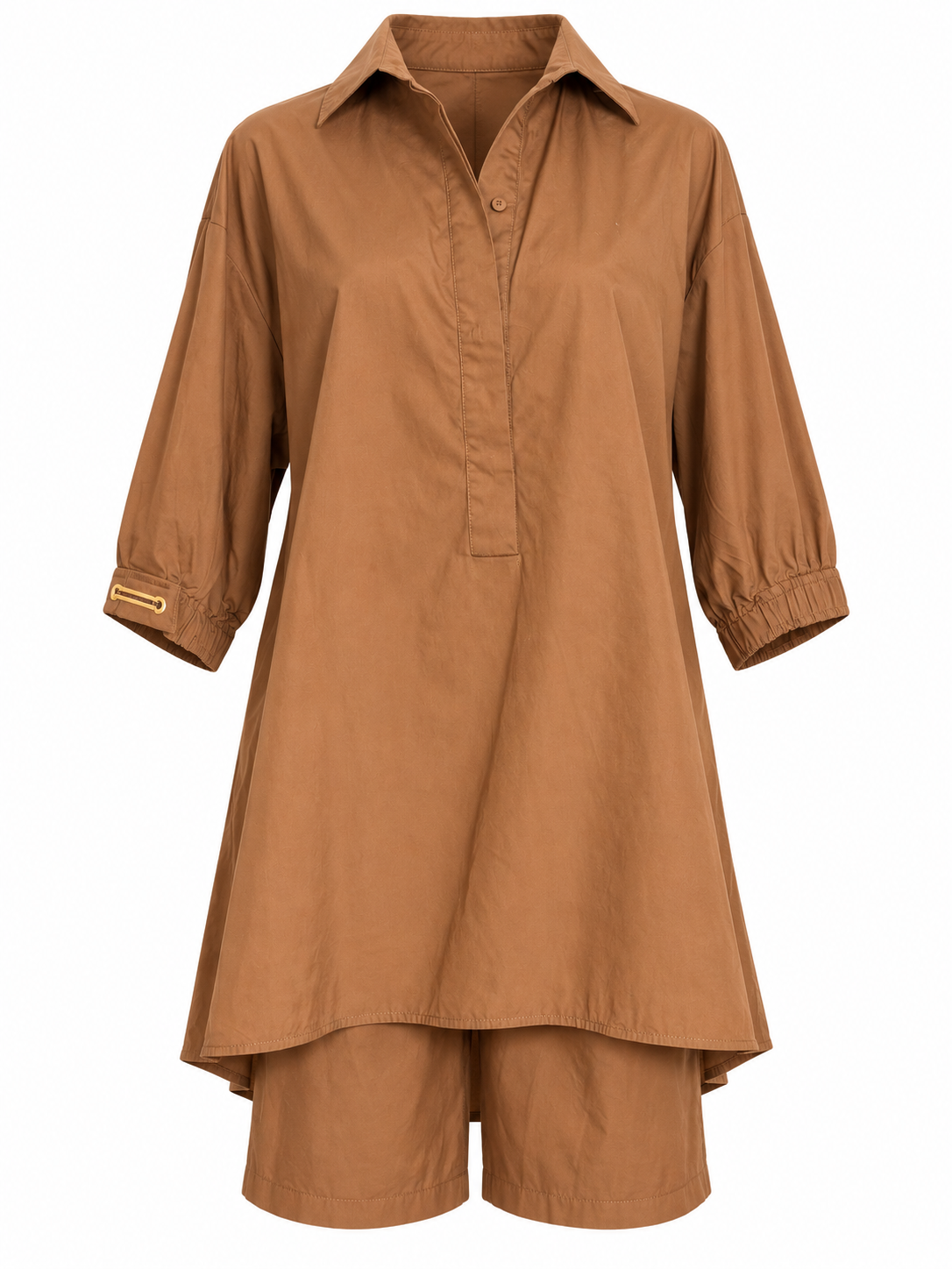 Max Mara Brown Poplin Short Set