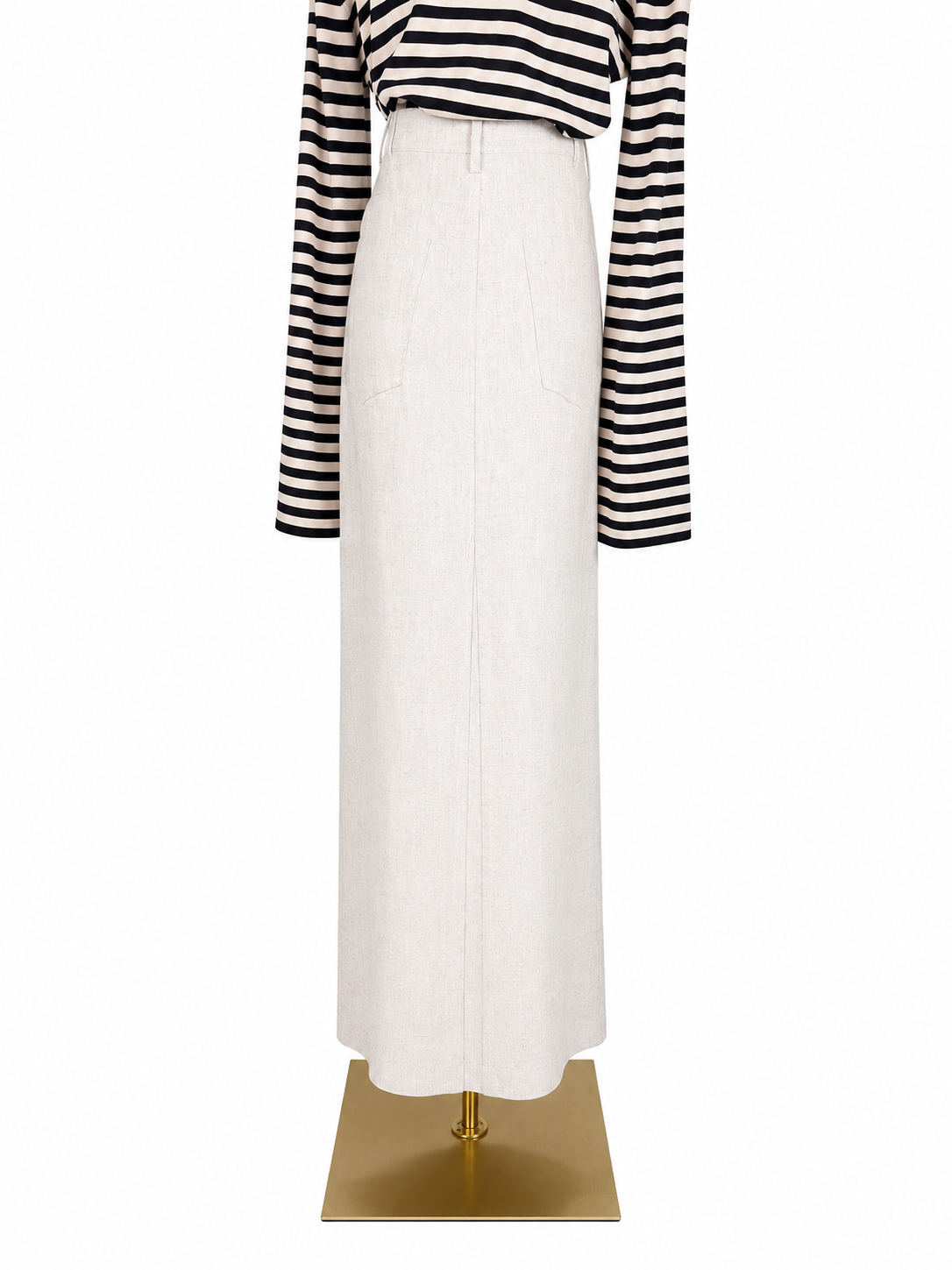Reformation Beige Linen Maxi Skirt