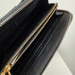 YSL Yves Saint Laurent Round Zipper Long Wallet Leather Black/Gold