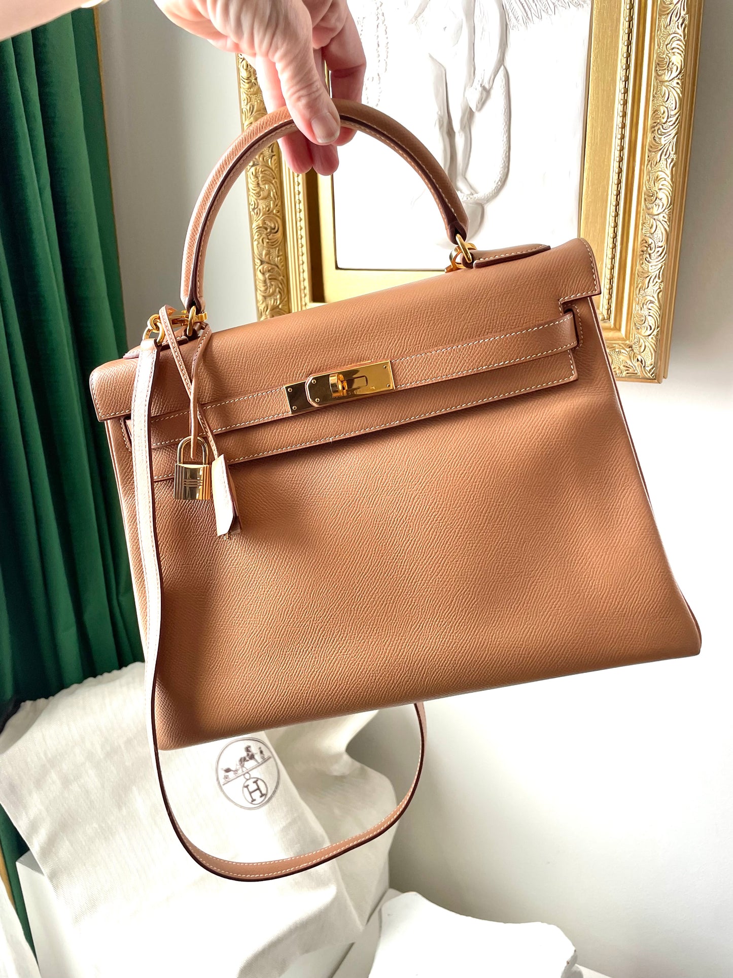 Hermes 1998 Kelly 32 Retourne Courchevel Natural