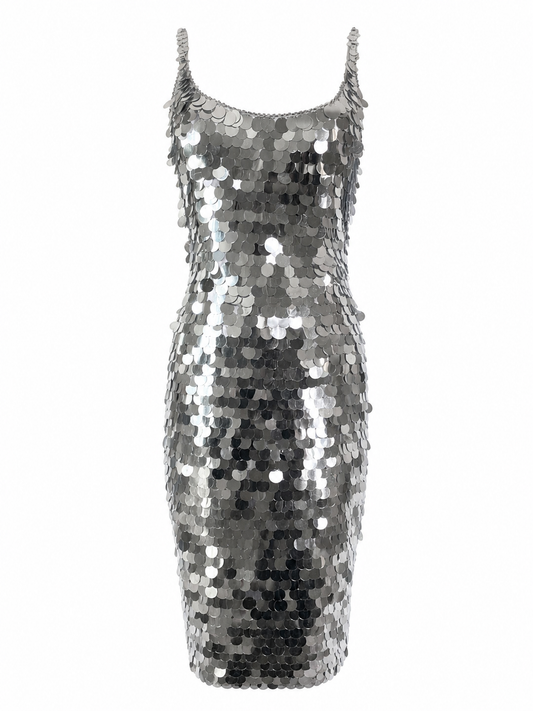 Vintage A J Bari Mirror Disc Dress