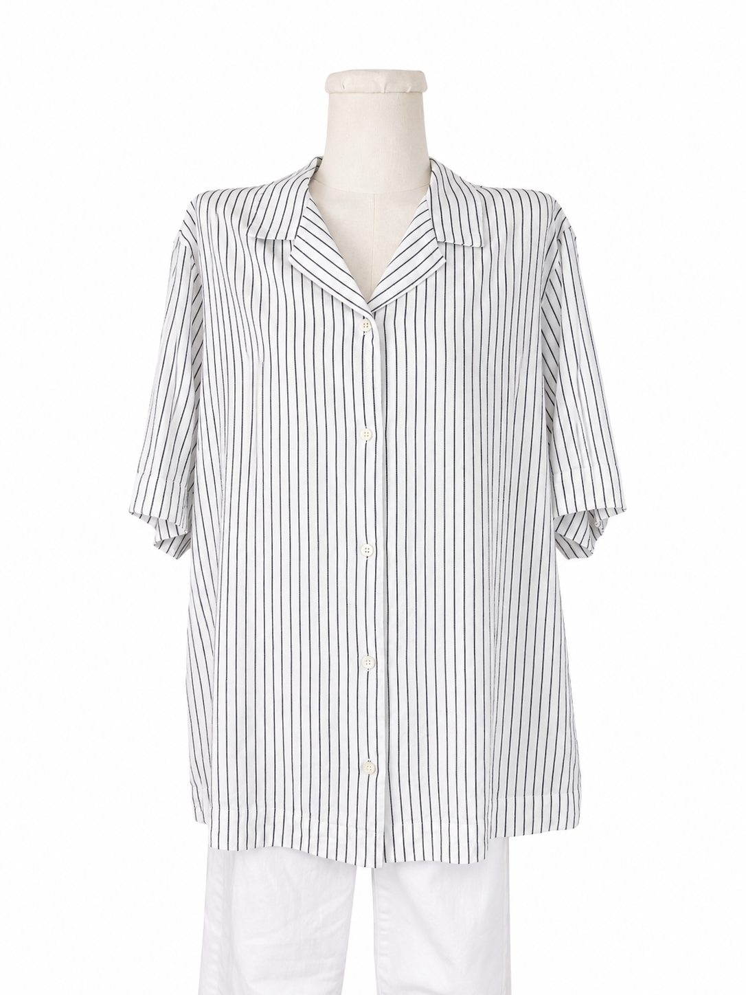 Closed Stripe Button Up Top