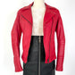 Vintage Red Leather Vera Pelle Biker Jacket