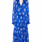 Anthropologie Marais Blue Floral Maxi Dress