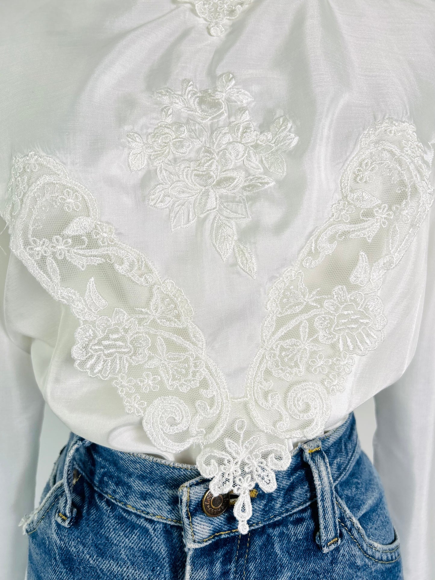 Vintage Nicola White Lace Blouse