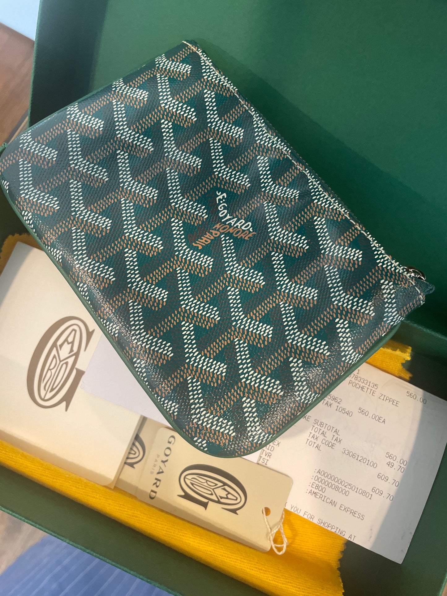 E Goyard Green Coin Purse