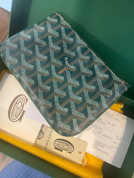 E Goyard Green Coin Purse