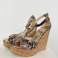 Jimmy Choo Snake Print Stacked Wedge Sandal