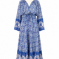 Vintage Sharmas Blue Floral Skirt & Top Set