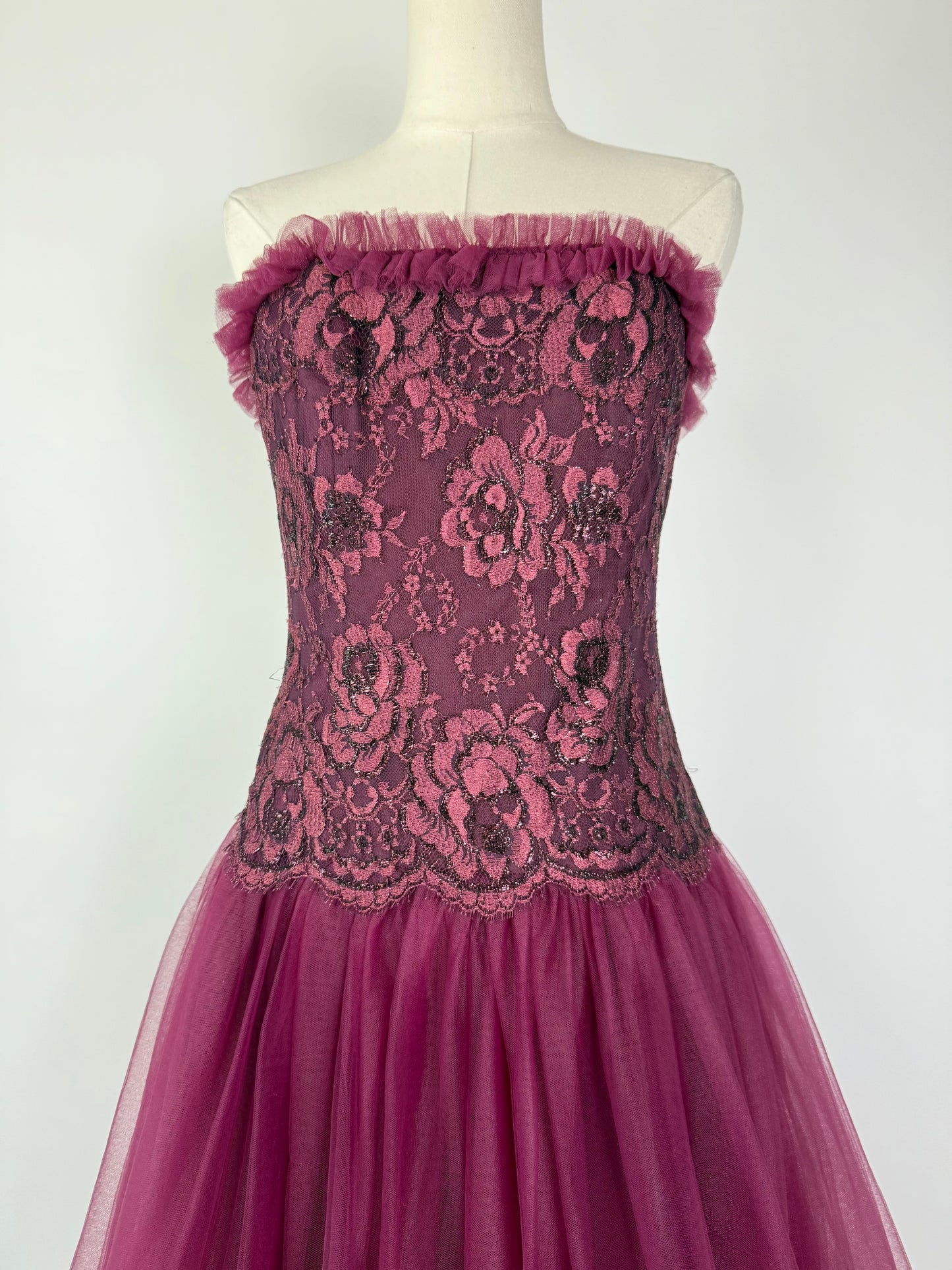 Vintage Nieman Marcus Lace & Tulle Gown