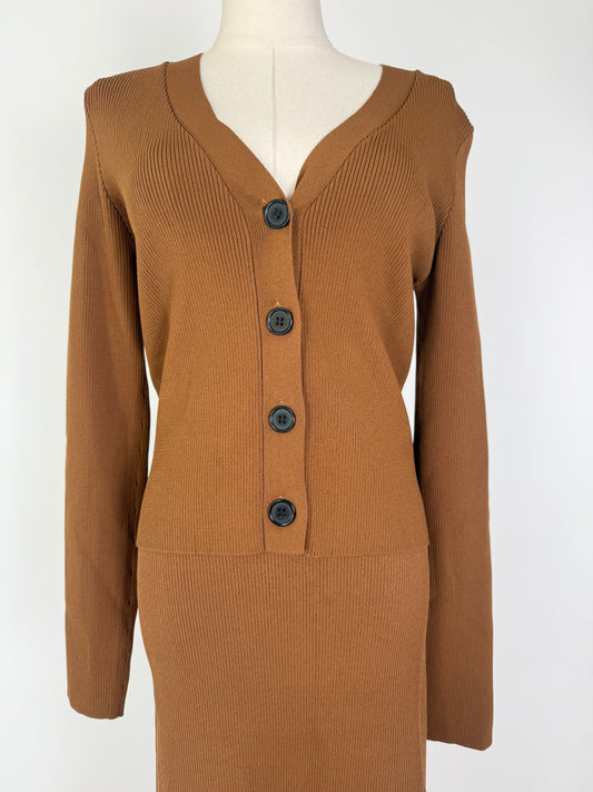 Sanctuary Brown Ribbed Cardigan