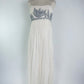 Vintage Aidan Mattox Whited Beaded/Pleated Dress