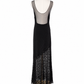 Vintage Cache Beaded Asymmetrical Sheer Panel Dress