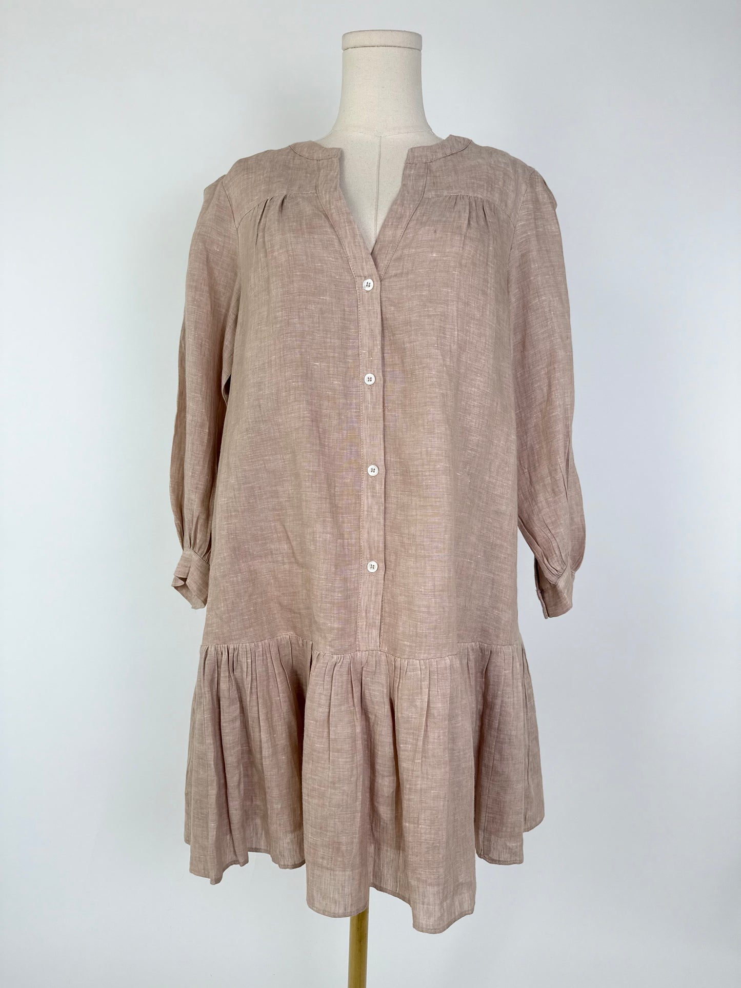Pomander Place Biege Linen Dress