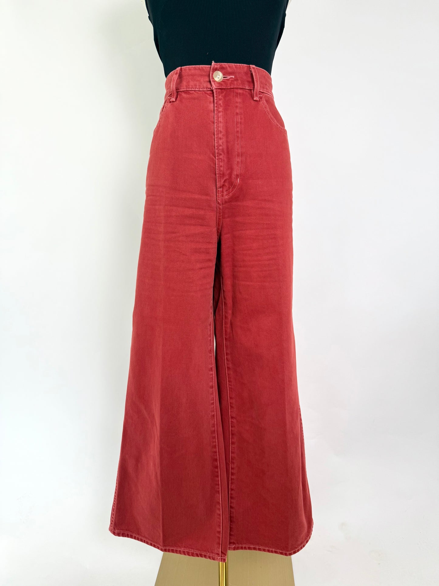 Veronica Beard Taylor Wide Leg Crop Denim
