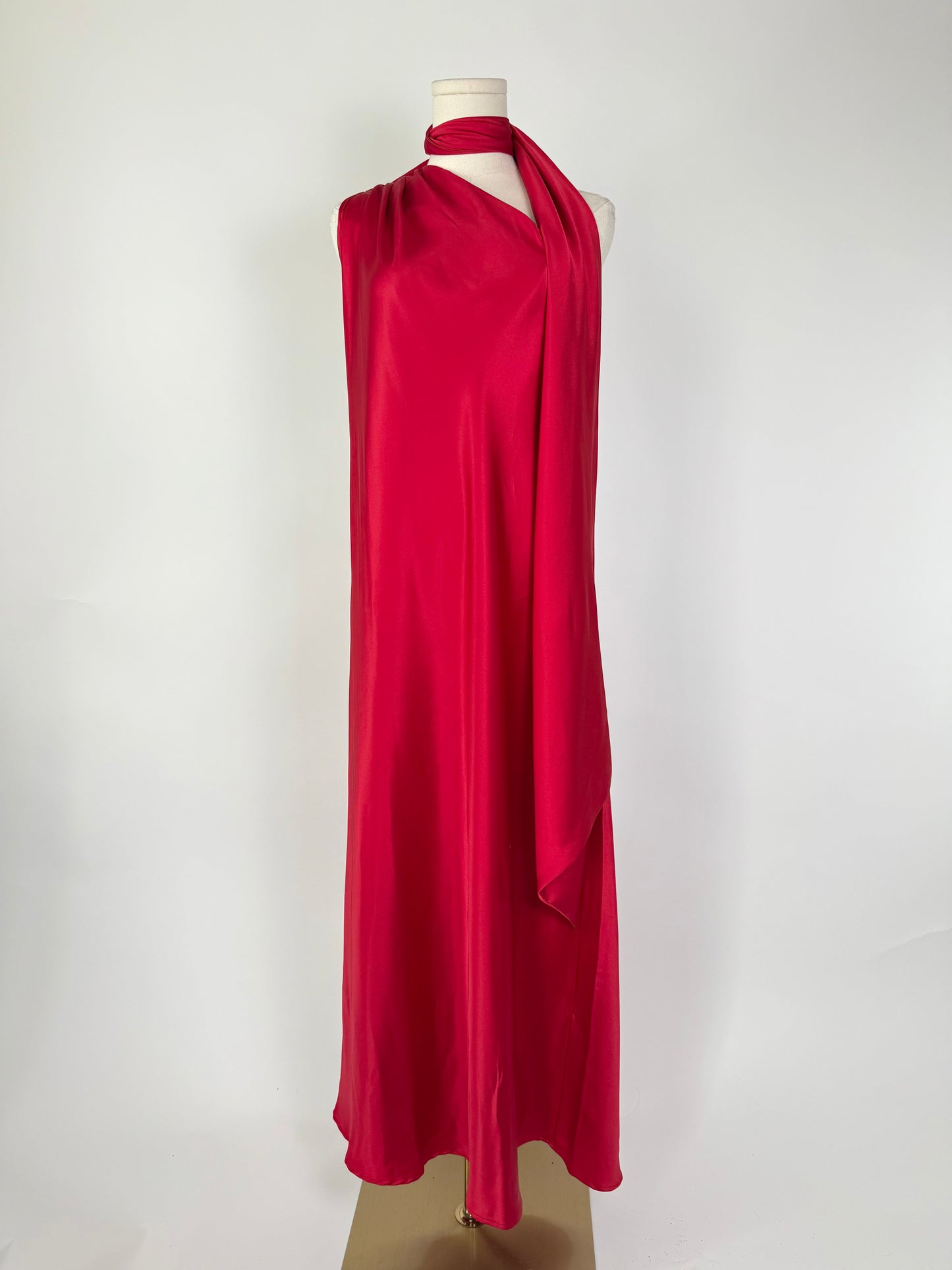 Reneec Red Cocktail Dress One Shoulder