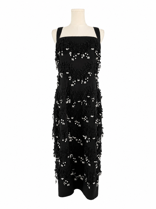 Lela Rose 3D Floral Tiered Dress