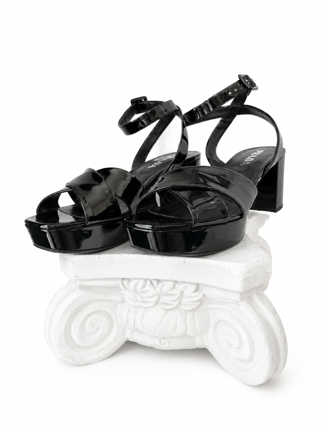 Prada Patent Leather Platform Sandal