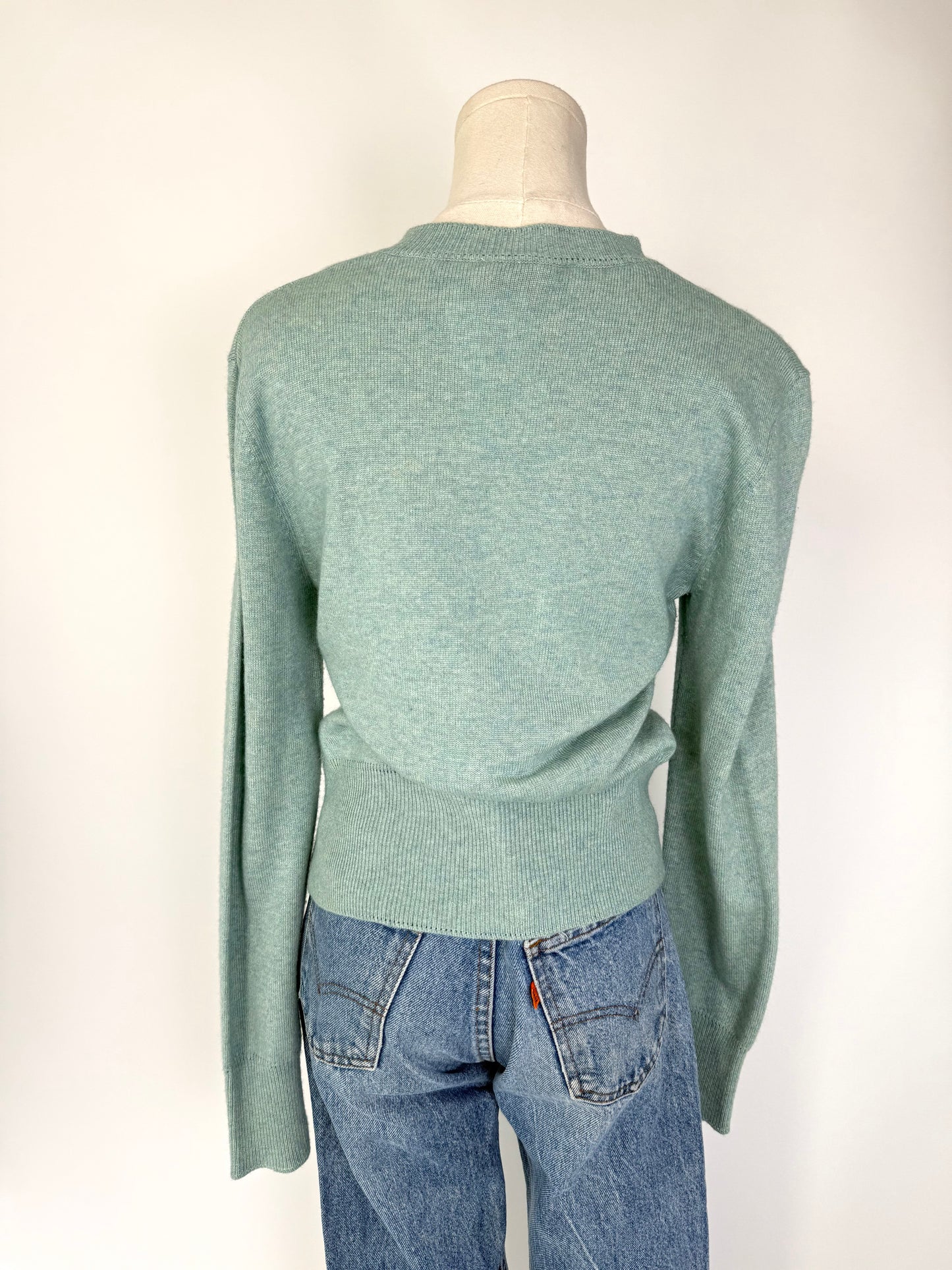 Vintage Rhinestone Button  Cardigan