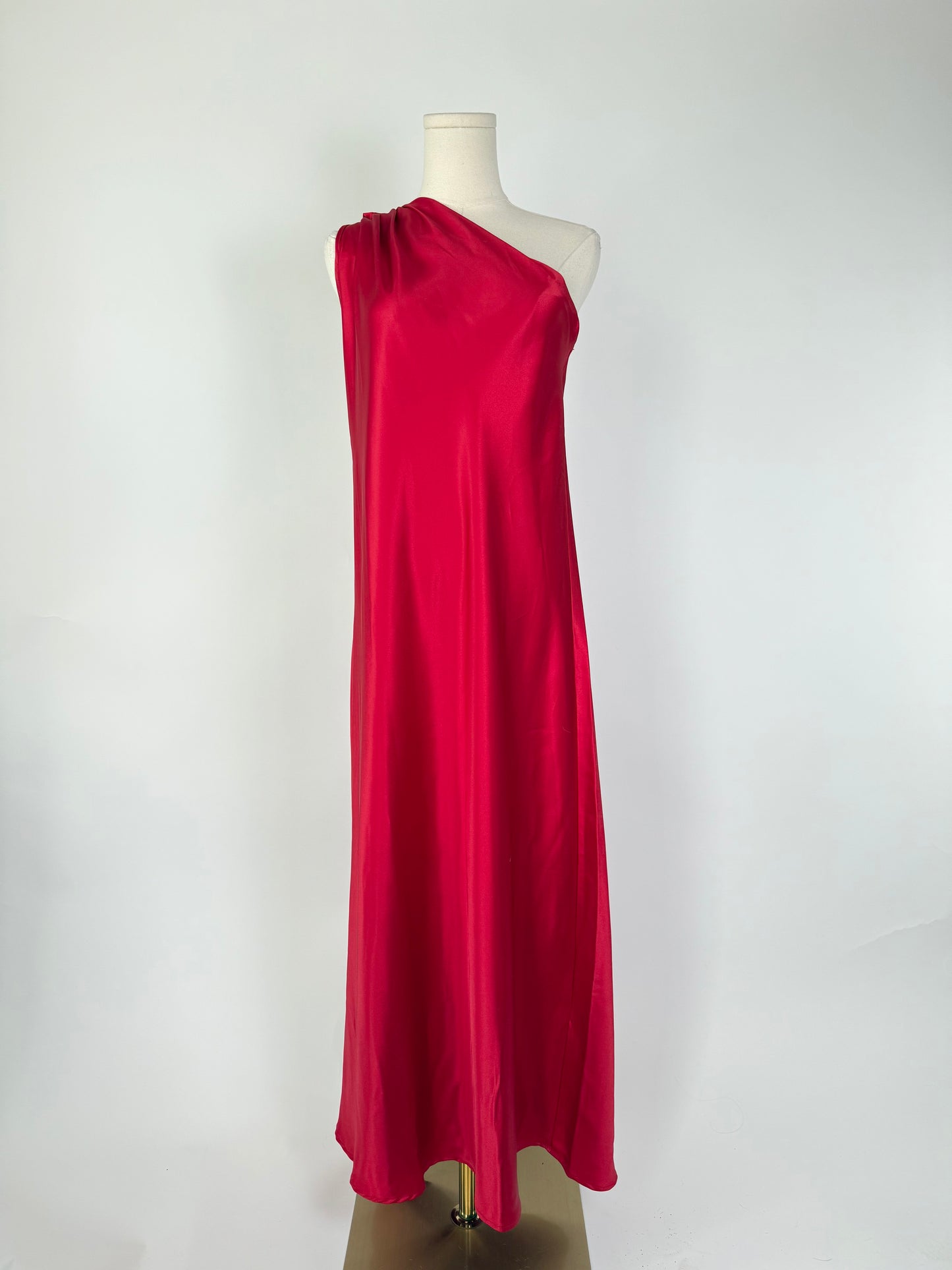 Reneec Red Cocktail Dress One Shoulder