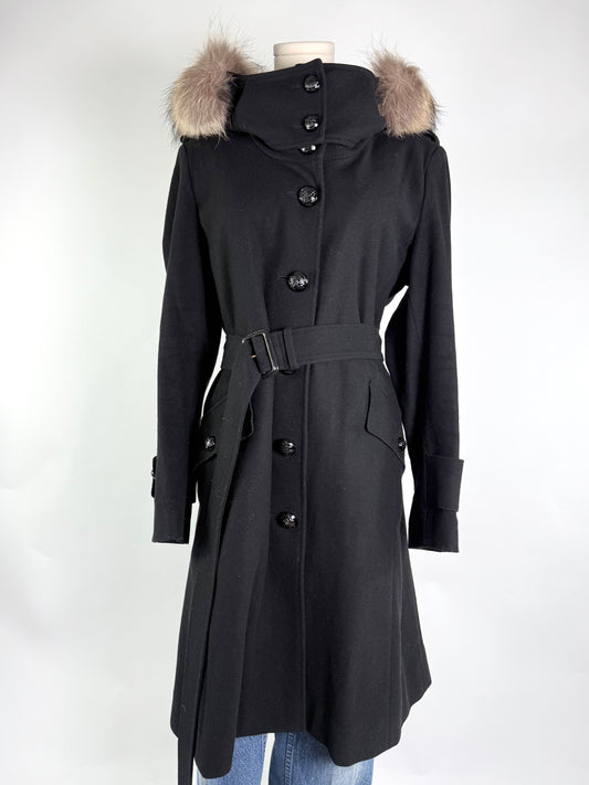 Burberry Wool & Fur Coat