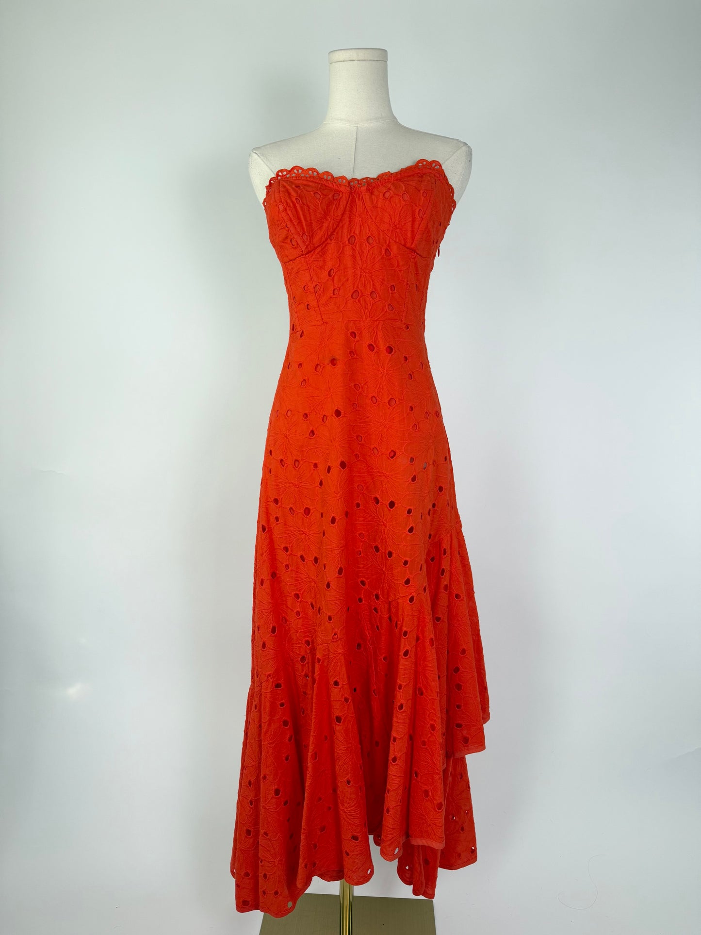 ASTR Red Eyelet Maxi Dress