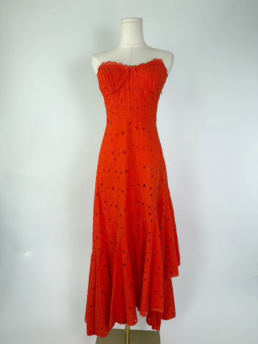 ASTR Red Eyelet Maxi Dress