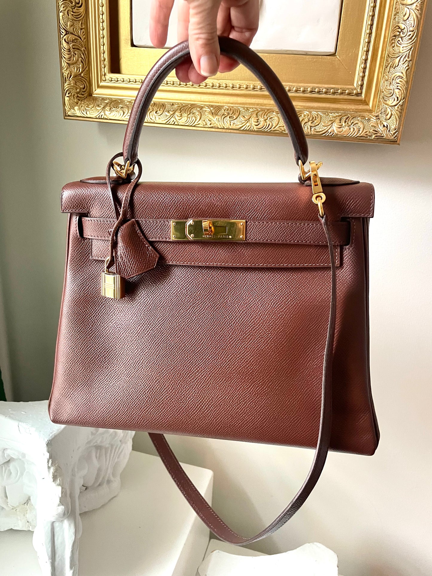 Hermes Brown Sac Kelly 28 II Retourne Veau Epsom