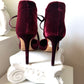 Jimmy Choo Mari Velvet Lace-Up Pumps – Burgundy with Gold Hardware