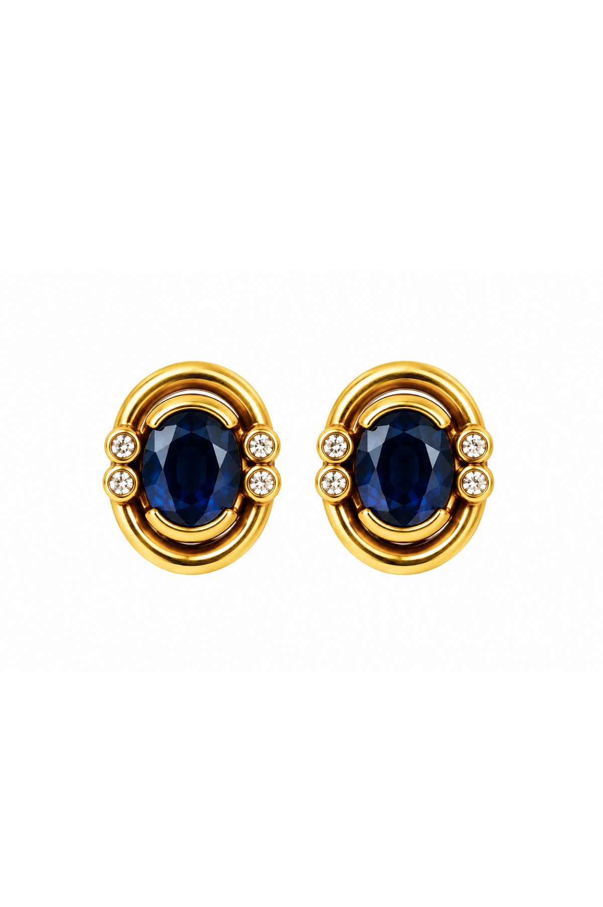 18K Sapphire and Diamond Earrings