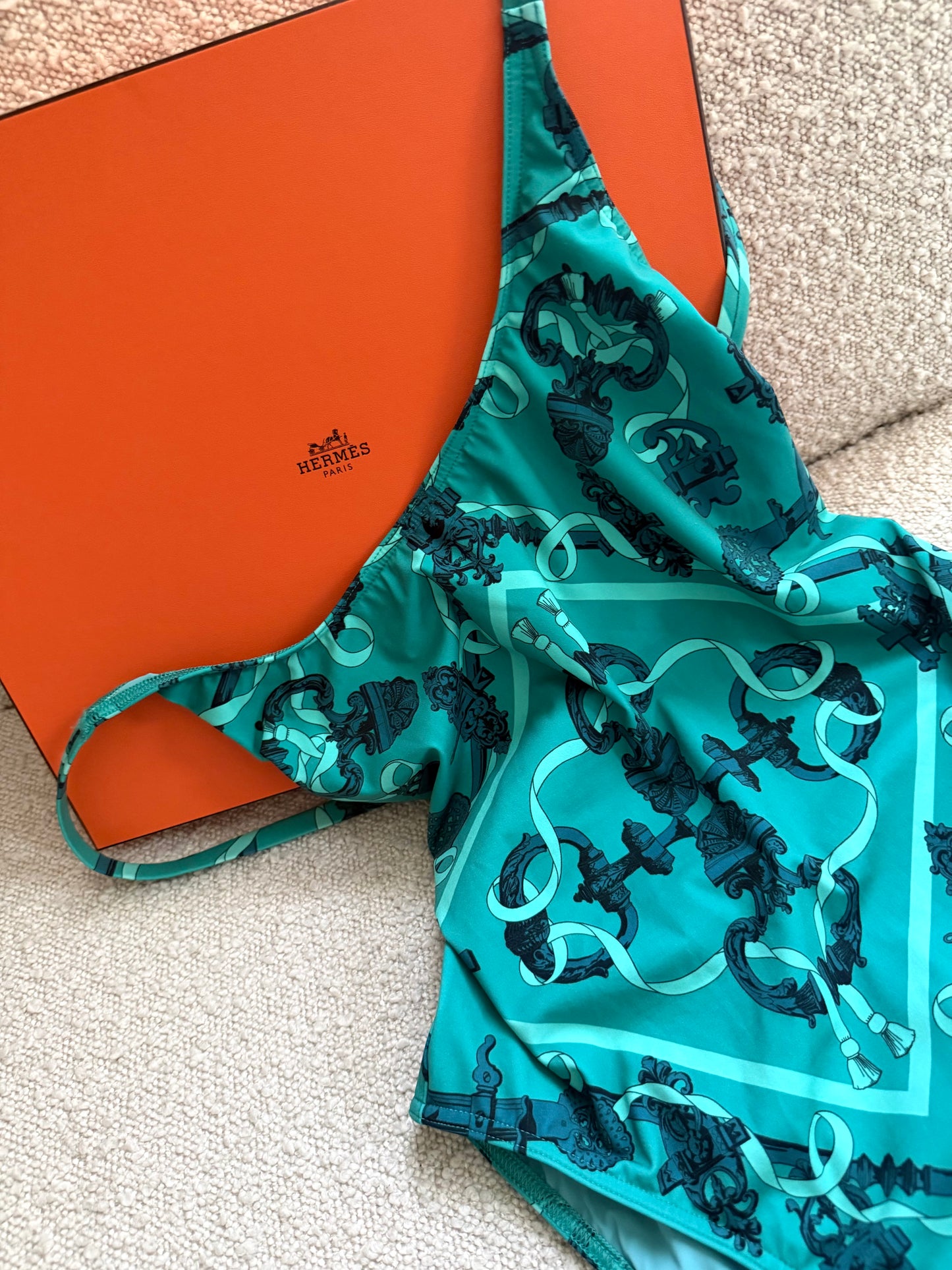 Hermes Grace Vert Print One Piece