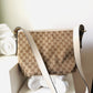 Gucci GG Monogram Canvas Messenger Bag – Beige & Brown