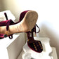 Jimmy Choo Mari Velvet Lace-Up Pumps – Burgundy with Gold Hardware