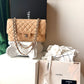 Chanel Classic Beige Caviar Medium Flap PHW Full Set