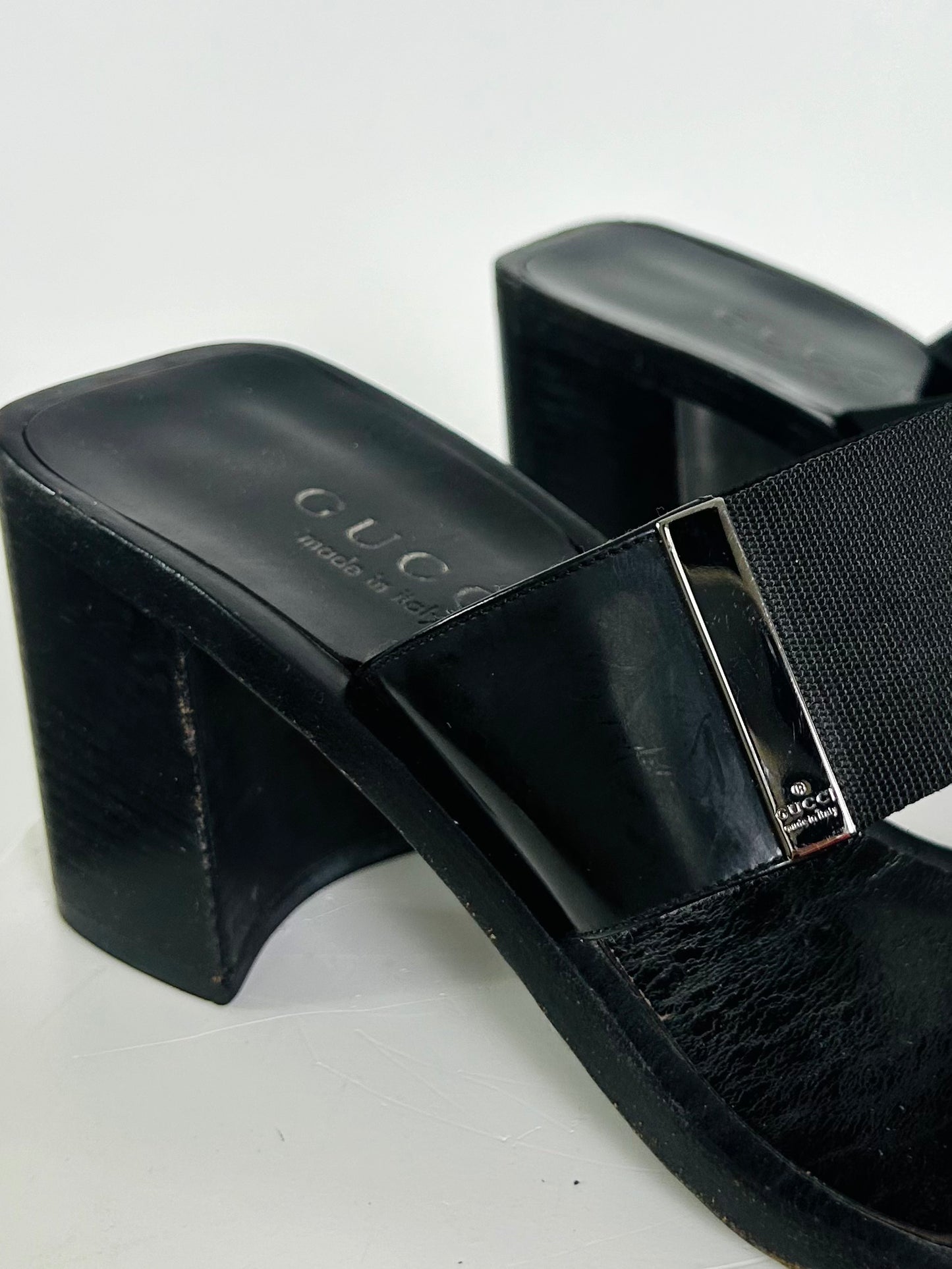 Vintage Gucci Square Toe Slide Sandals