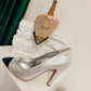 Chanel Cap Toe Silver Pumps