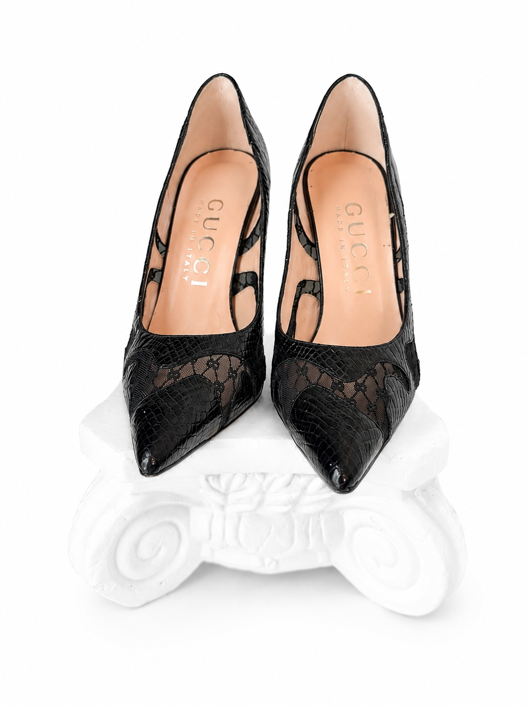 Gucci Python Lace Heel