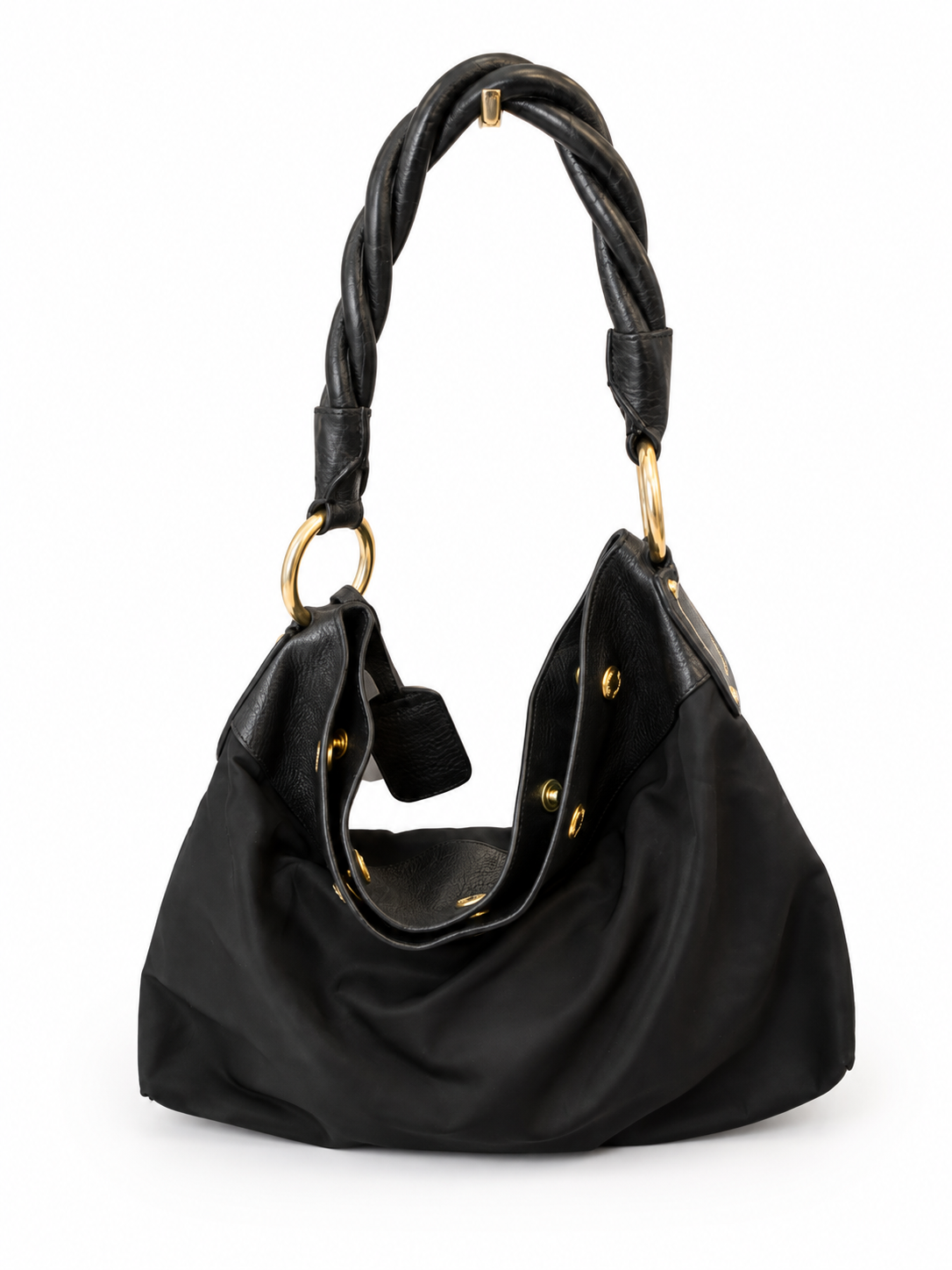 Vintage Prada Nylon & Leather Hobo Bag