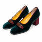 Vintage Fendi Velvet Plate Heeled Loafer