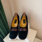 Vintage Fendi Velvet Plate Heeled Loafer