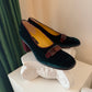 Vintage Fendi Velvet Plate Heeled Loafer