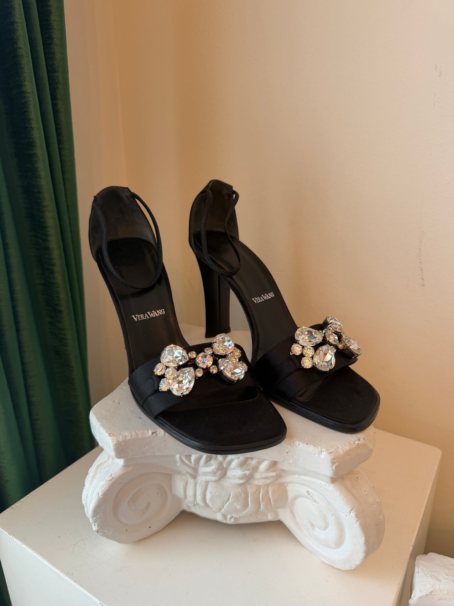 Vintage Vera Wang Crystal Ankle Strap Heel Sandal