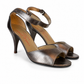 Vintage Charles Jourdan Metallic Ankle Strap Heel
