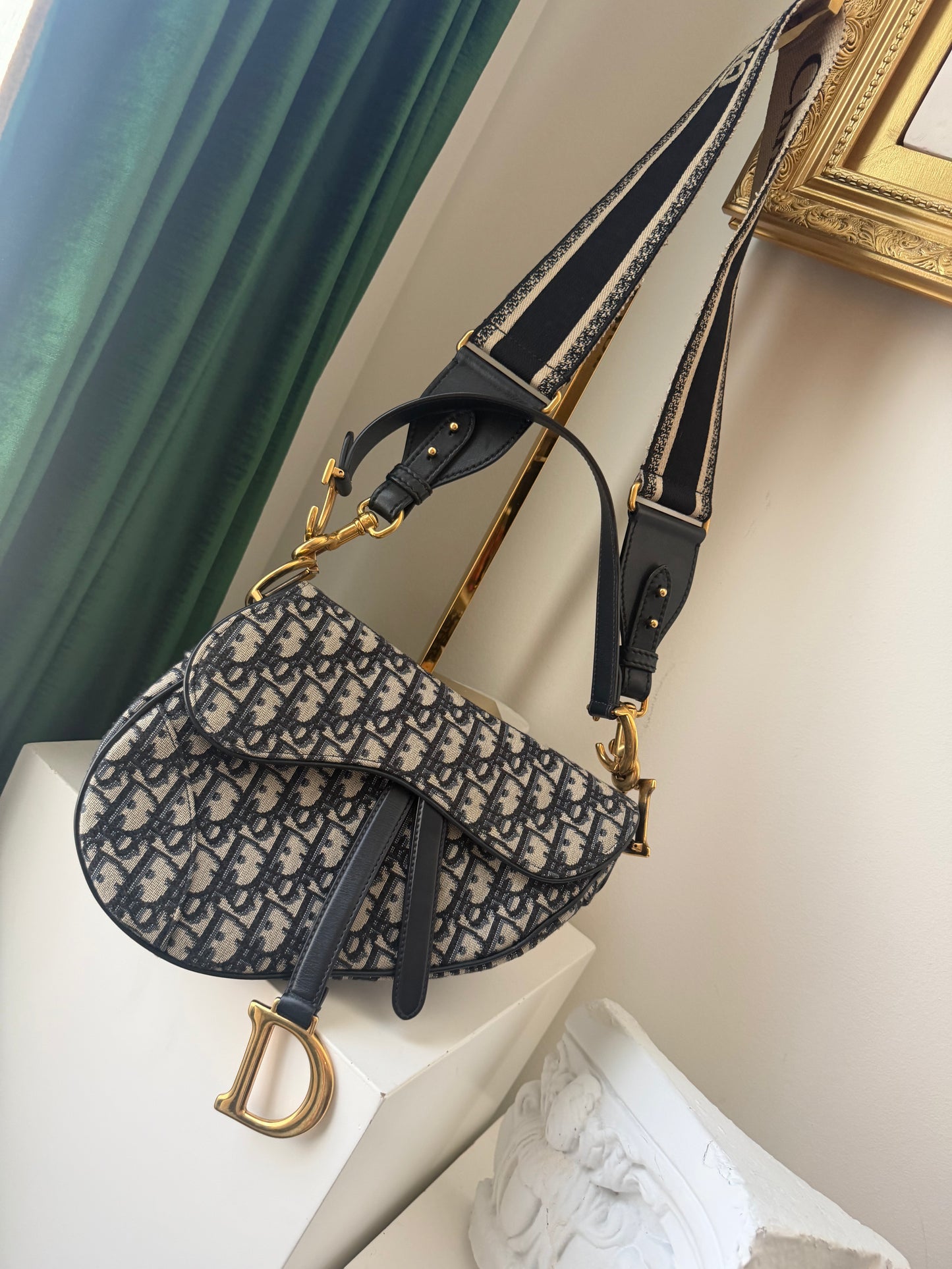 Christian Dior Saddle Logo Bag with Adjustable Crossbody Strap