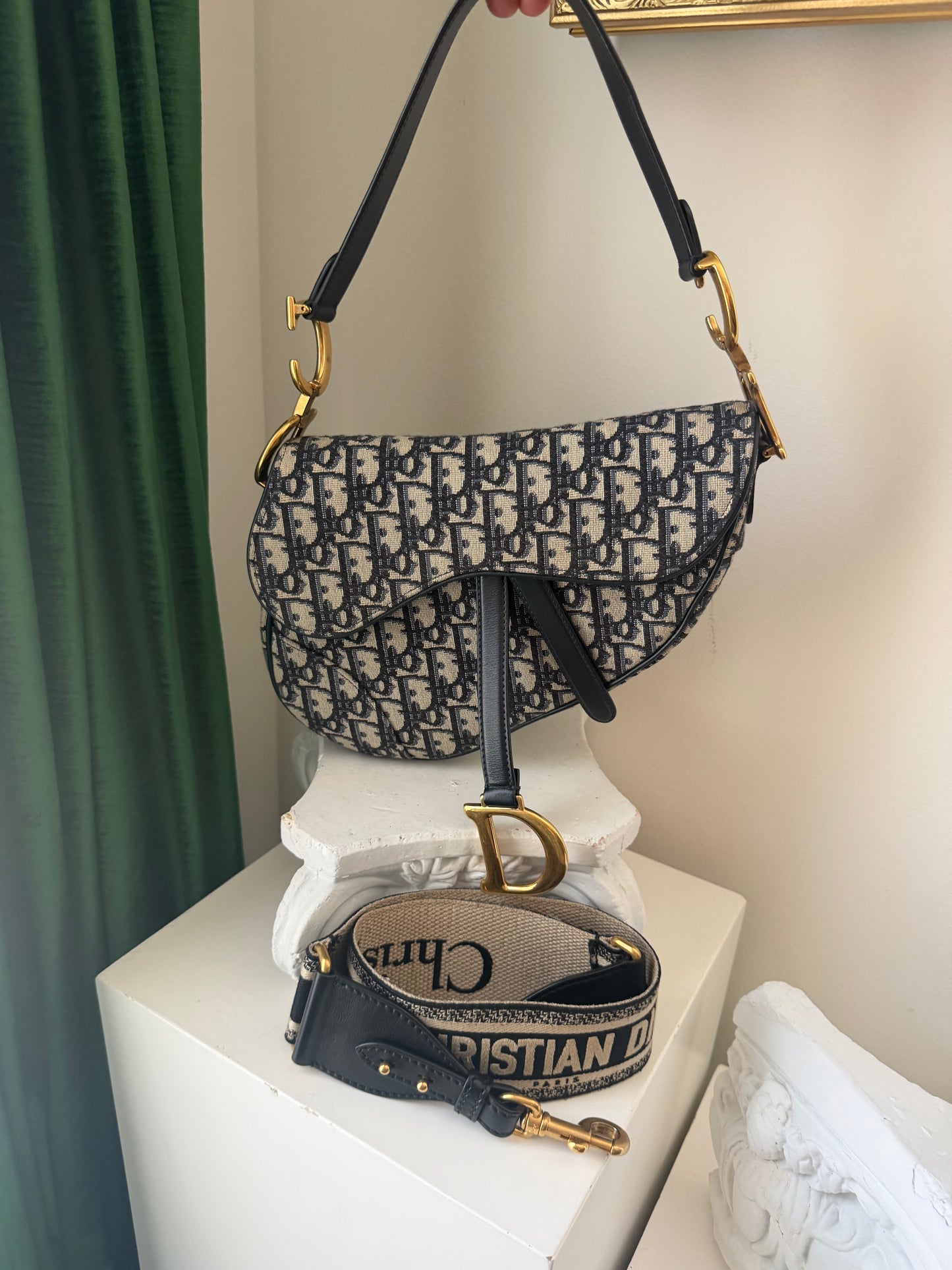 Christian Dior Saddle Logo Bag with Adjustable Crossbody Strap