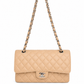 Chanel Classic Beige Caviar Medium Flap PHW Full Set