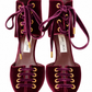 Jimmy Choo Mari Velvet Lace-Up Pumps – Burgundy with Gold Hardware