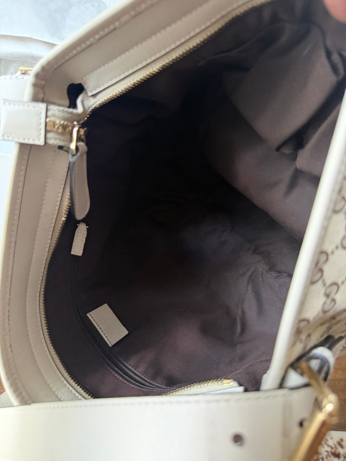 Gucci GG Monogram Canvas Messenger Bag – Beige & Brown